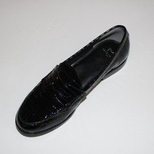MARC FISHER HALLI BLACK PATENT LEATHER LOAFER